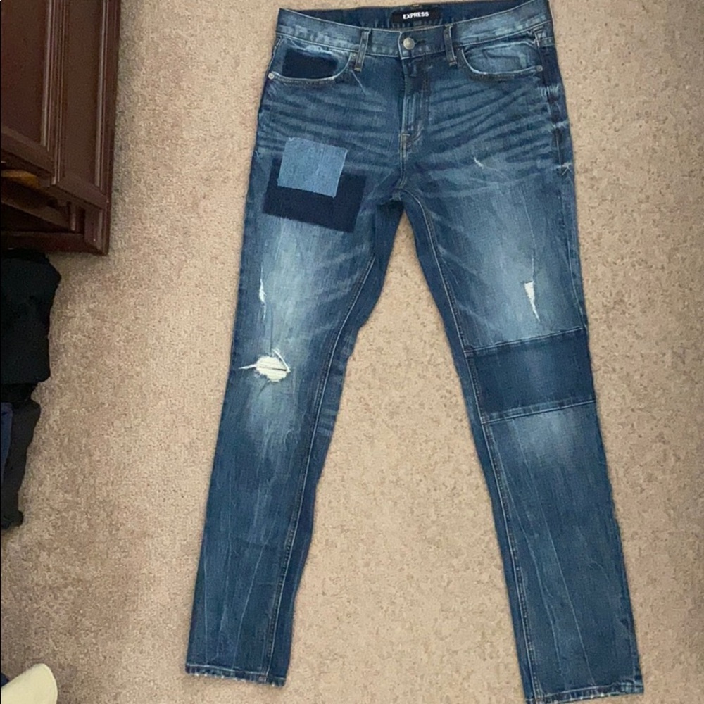 Express Men’s stretch slim jeans.
